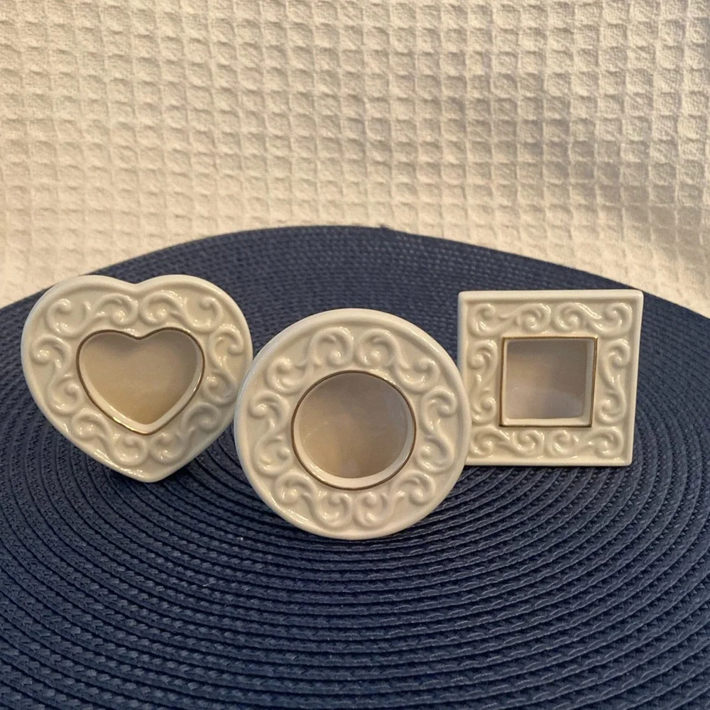 Lenox Set Of 3 Mini Porcelain Frames 3 Different Shapes